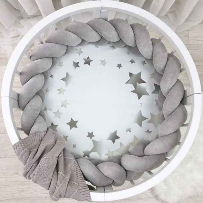 Husa saltea rotunda patut bebe copii cu elastic, Constelatii (6)